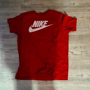 Red big Nike Swoosh t-shirt